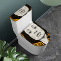African Woman Print Toilet Lid And Tank Cover Set