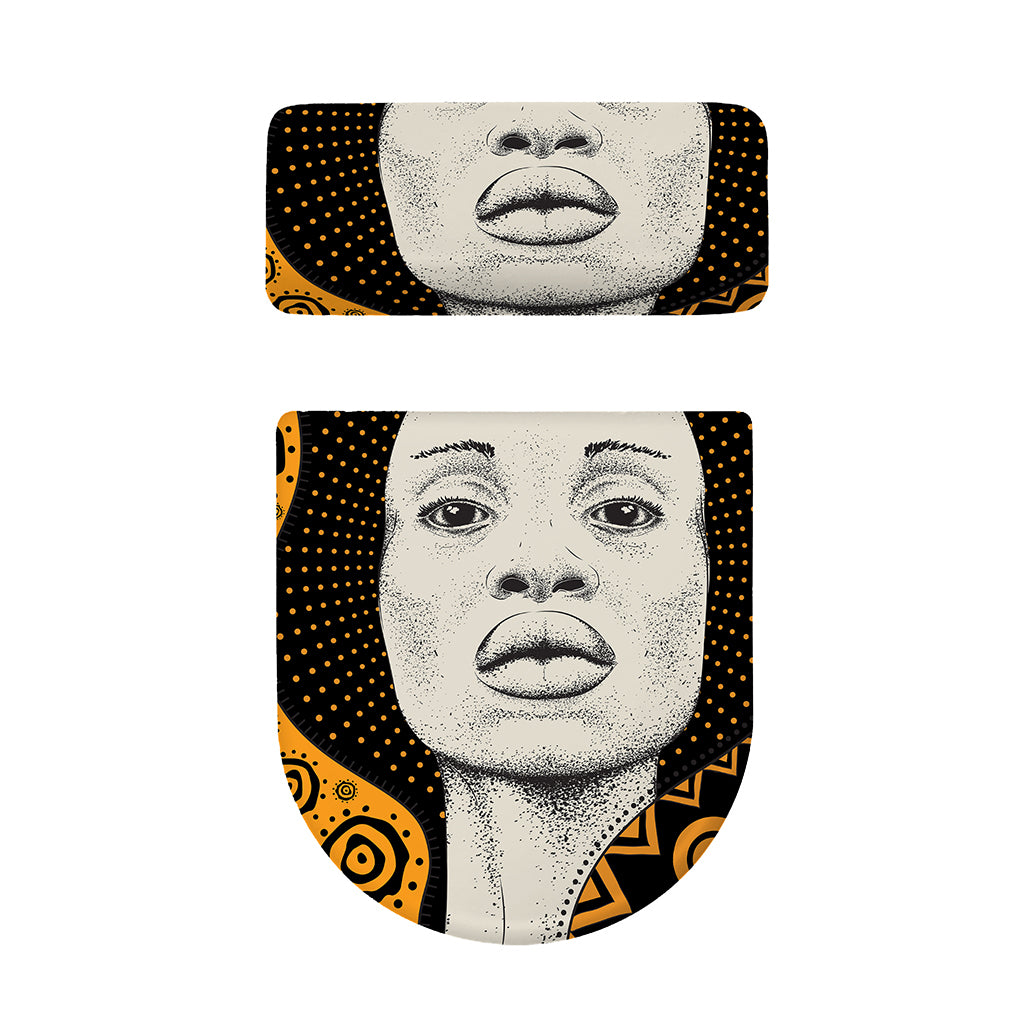 African Woman Print Toilet Lid And Tank Cover Set