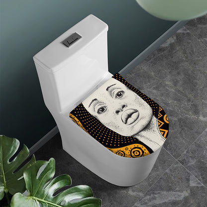 African Woman Print Toilet Lid Cover