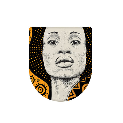 African Woman Print Toilet Lid Cover
