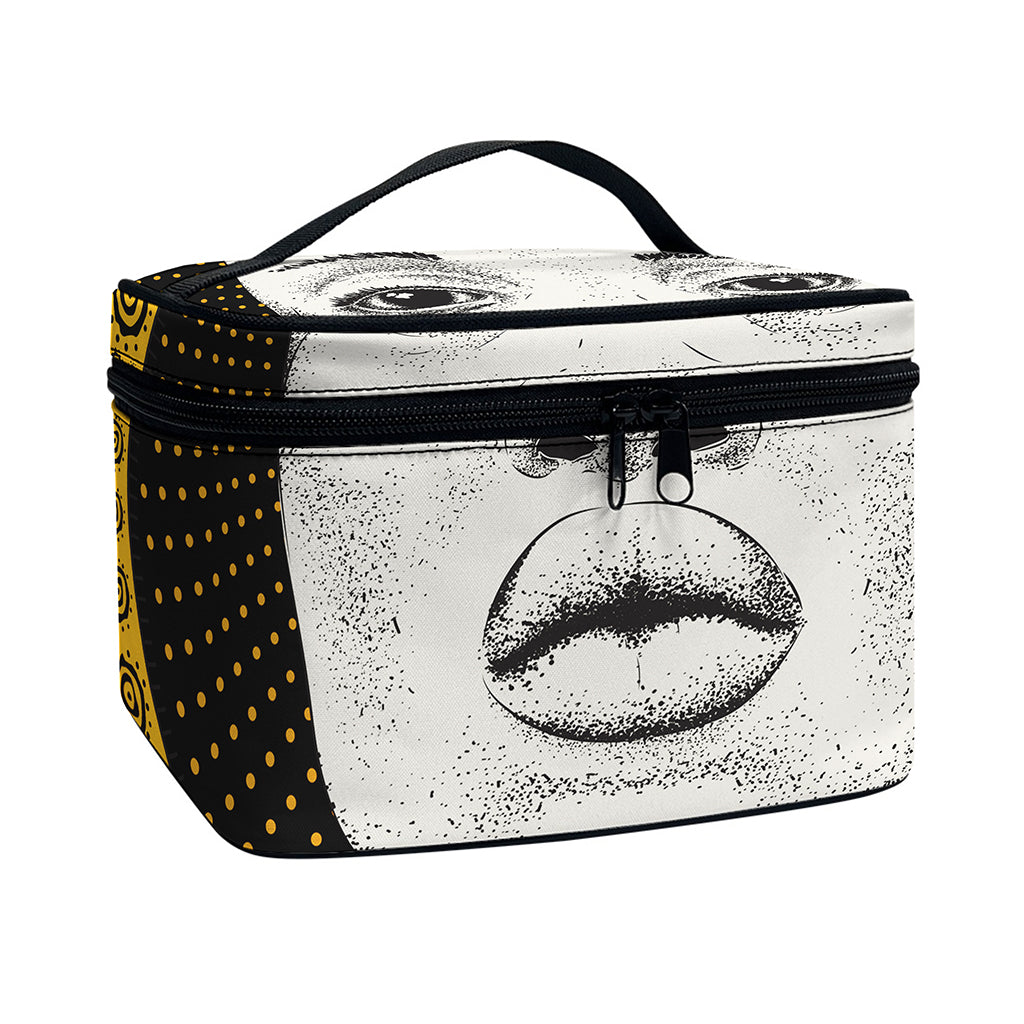 African Woman Print Travel Makeup Bag