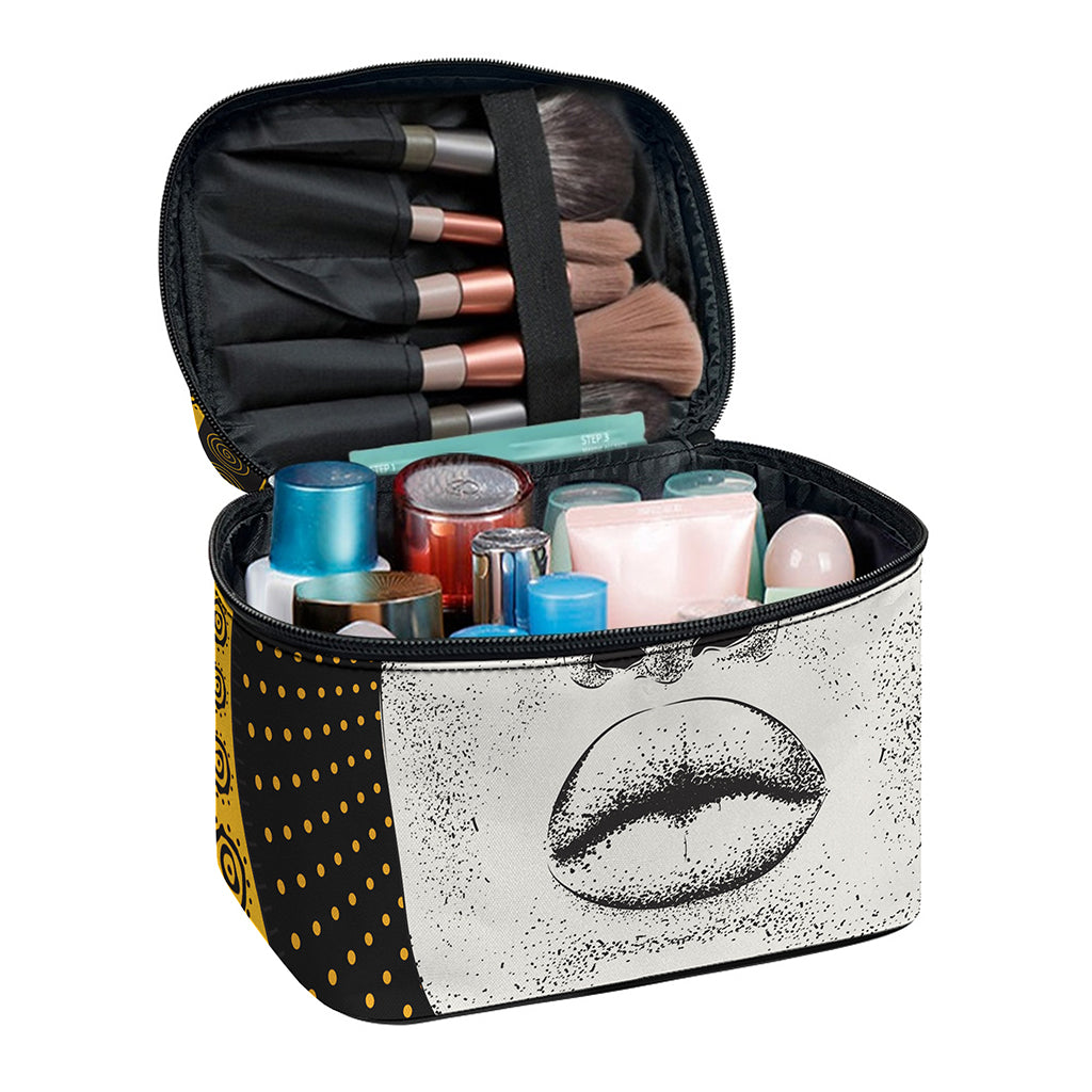 African Woman Print Travel Makeup Bag