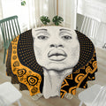 African Woman Print Waterproof Round Tablecloth