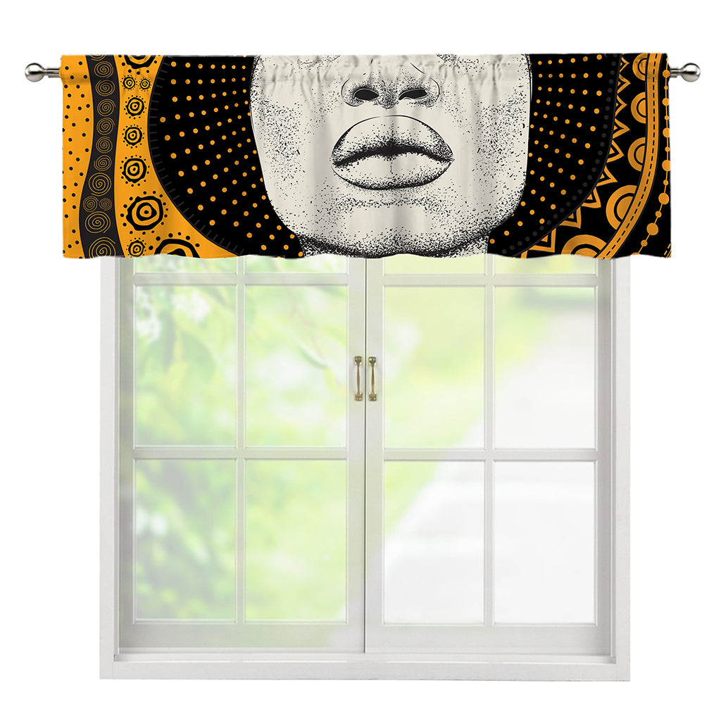African Woman Print Window Valance