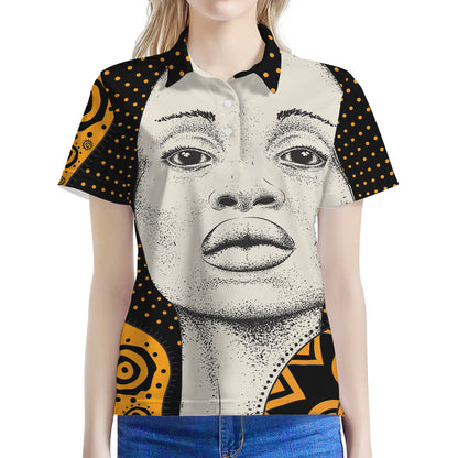 African Woman Print Women's Polo Shirt
