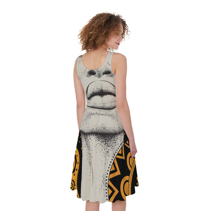African Woman Print Women's Sleeveless Dress