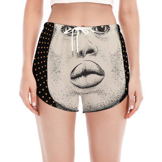 African Woman Print Women's Split Running Shorts