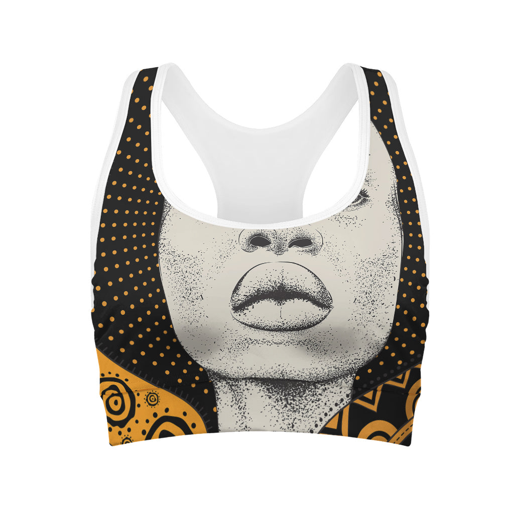 African Woman Print Women's Sports Bra