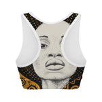 African Woman Print Women's Sports Bra