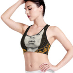 African Woman Print Women's Sports Bra