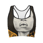 African Woman Print Women's Sports Bra