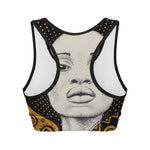 African Woman Print Women's Sports Bra