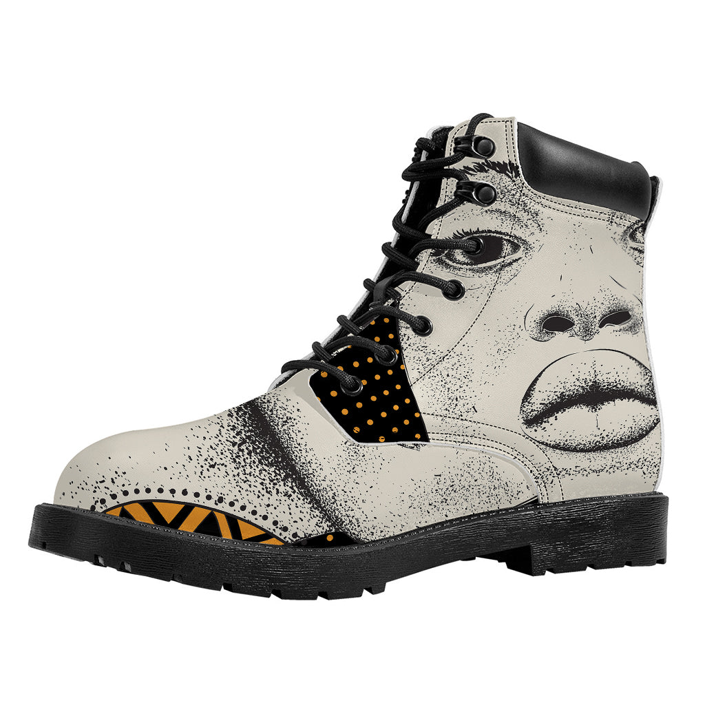 African Woman Print Work Boots