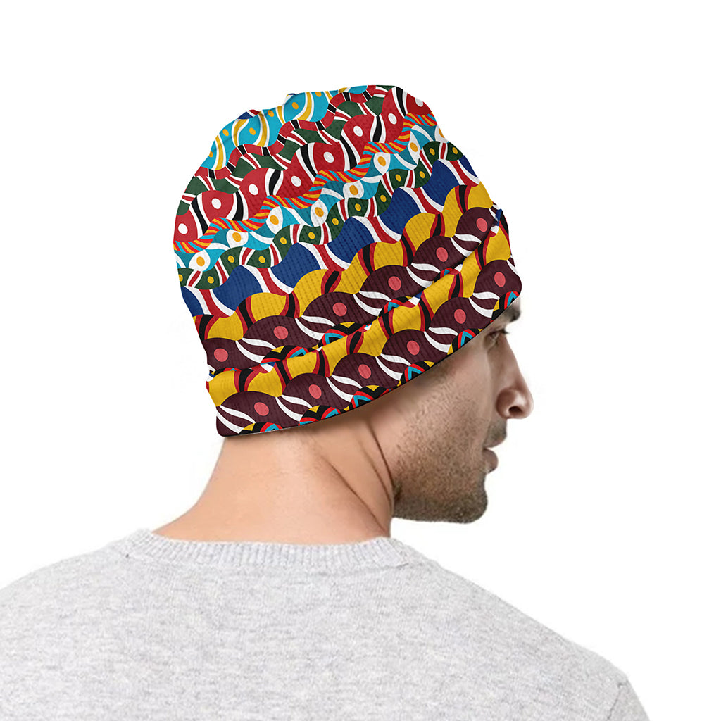 Afro African Ethnic Pattern Print Beanie