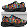 Afro African Ethnic Pattern Print Black Chunky Shoes