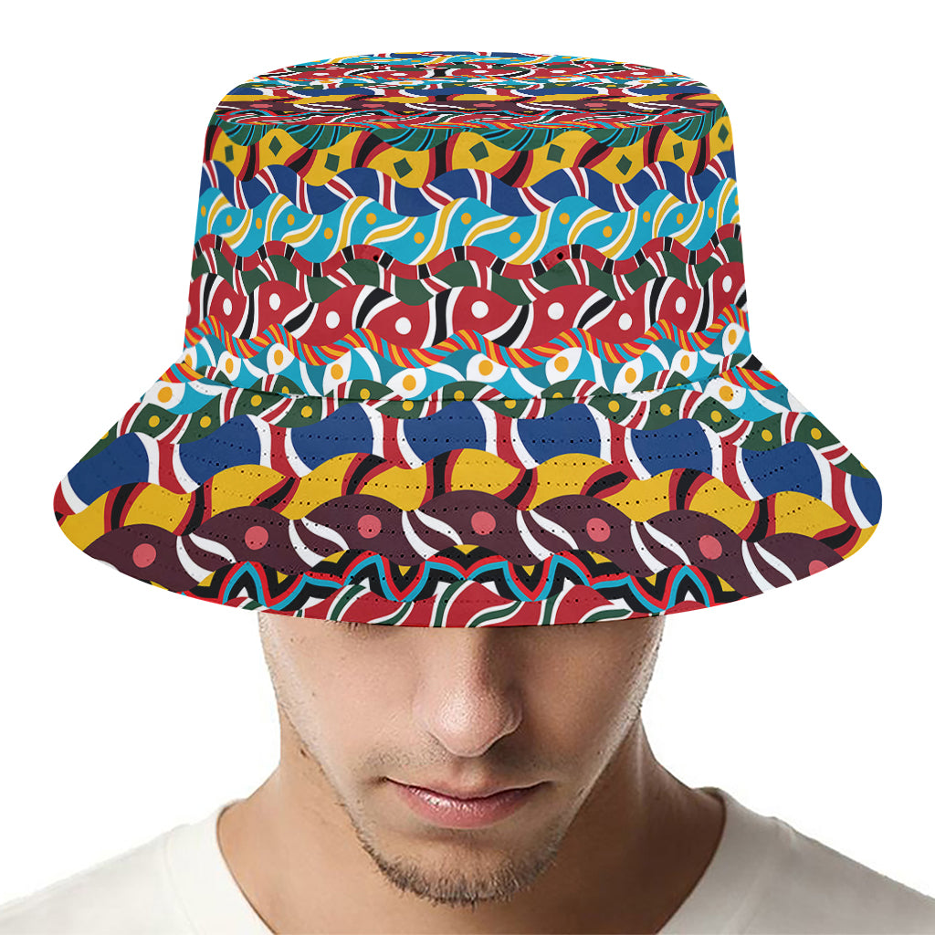 Afro African Ethnic Pattern Print Bucket Hat