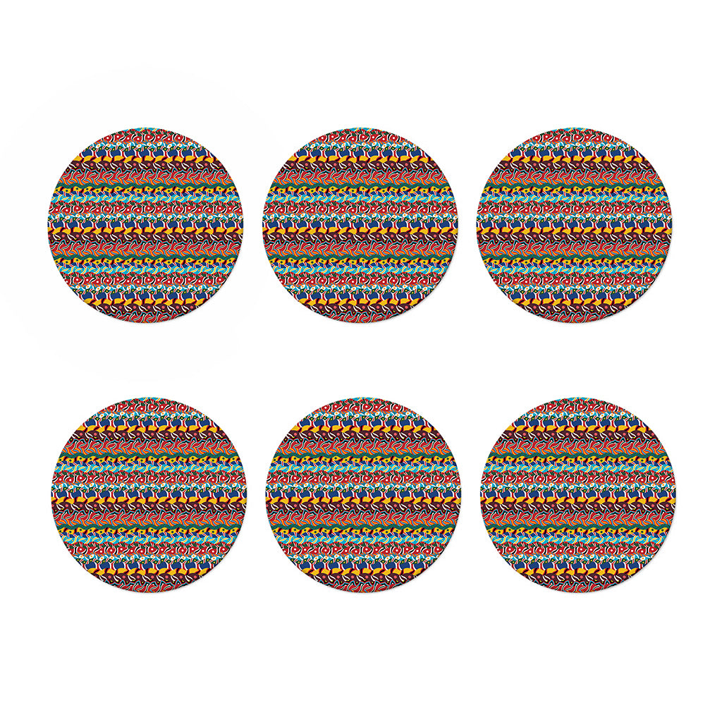 Afro African Ethnic Pattern Print Coaster Set