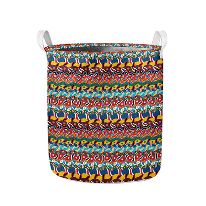 Afro African Ethnic Pattern Print Collapsible Laundry Basket