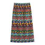 Afro African Ethnic Pattern Print Cotton Front Slit Maxi Skirt