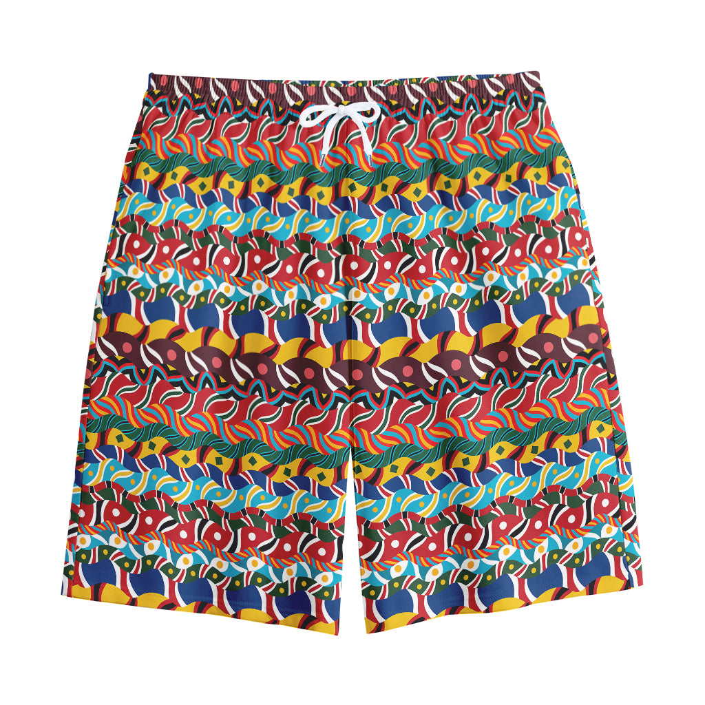 Afro African Ethnic Pattern Print Cotton Shorts