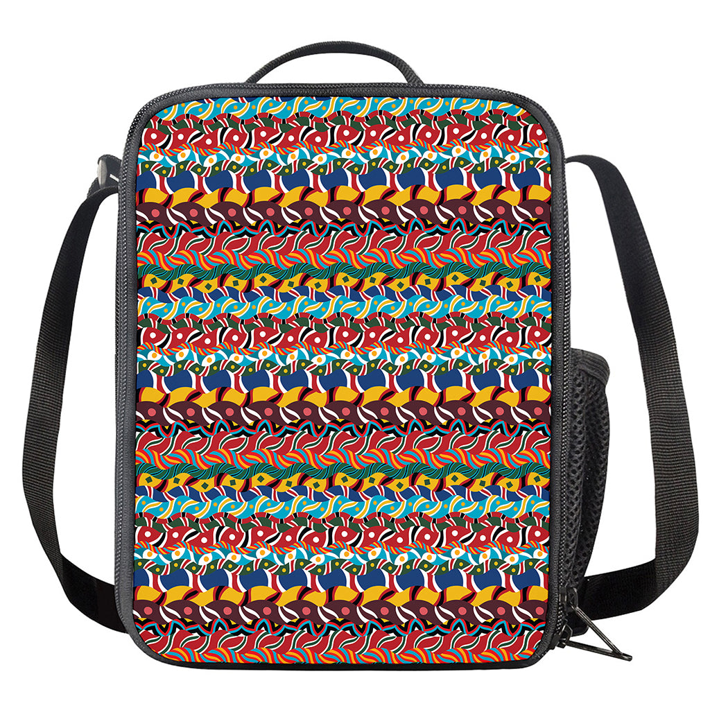 Afro African Ethnic Pattern Print Crossbody Lunch Bag
