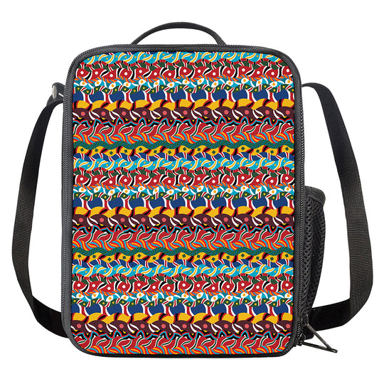 Afro African Ethnic Pattern Print Crossbody Lunch Bag
