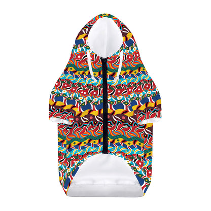 Afro African Ethnic Pattern Print Dog Zip Up Hoodie