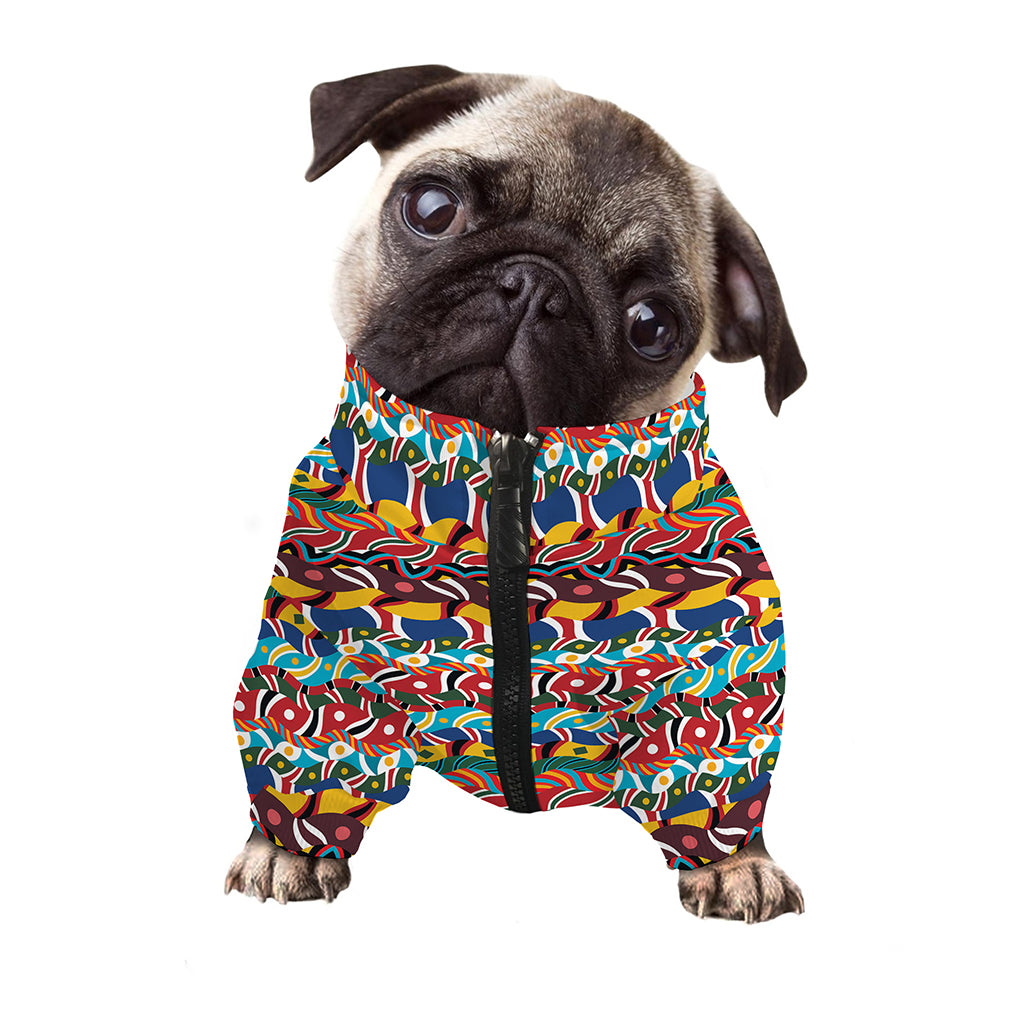 Afro African Ethnic Pattern Print Dog Zip Up Jacket