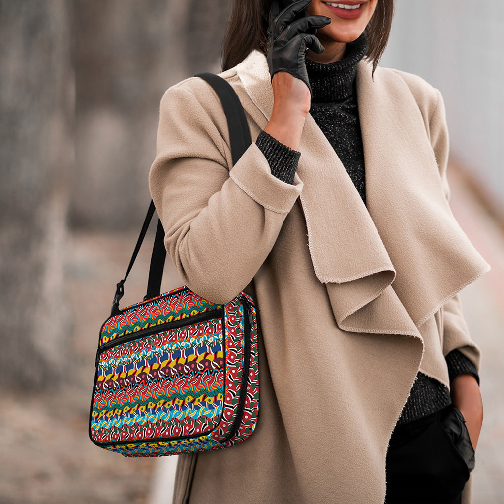 Afro African Ethnic Pattern Print Double Strap Bible Bag
