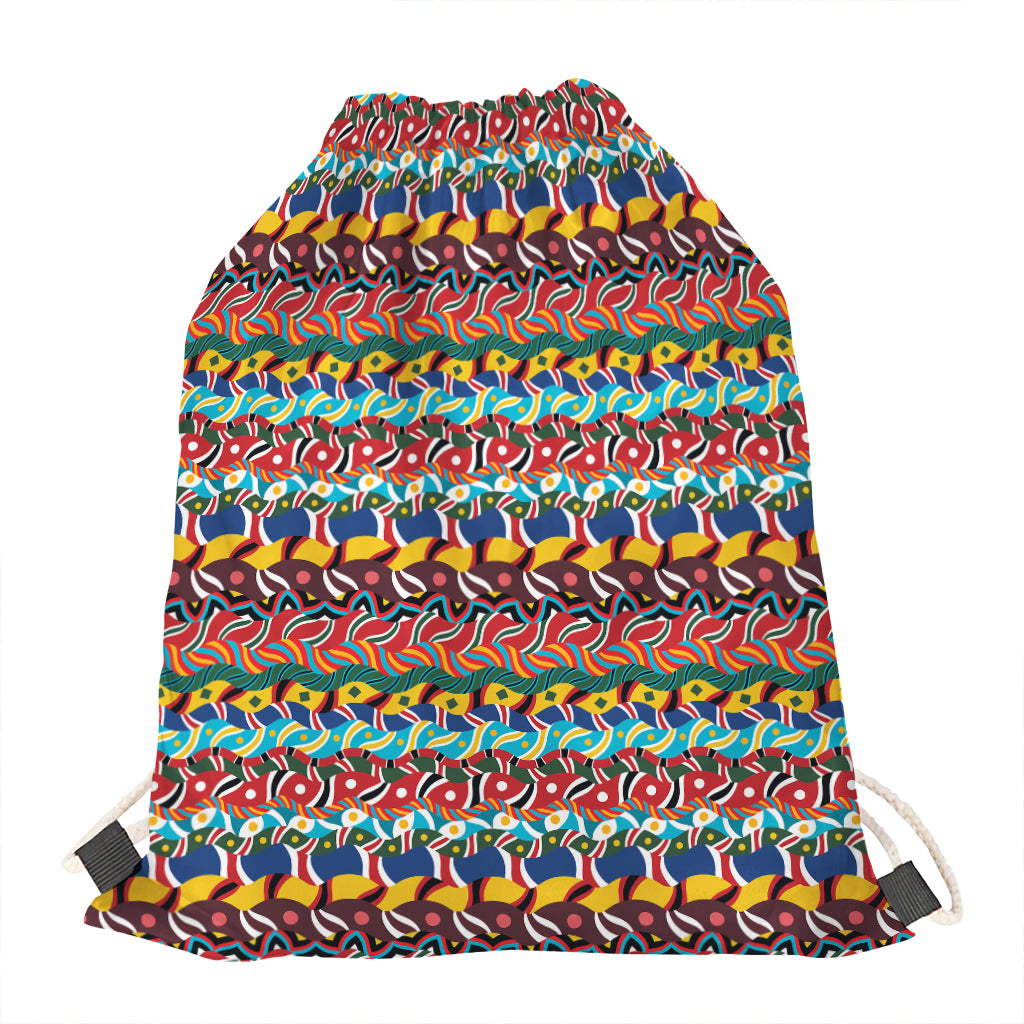 Afro African Ethnic Pattern Print Drawstring Bag