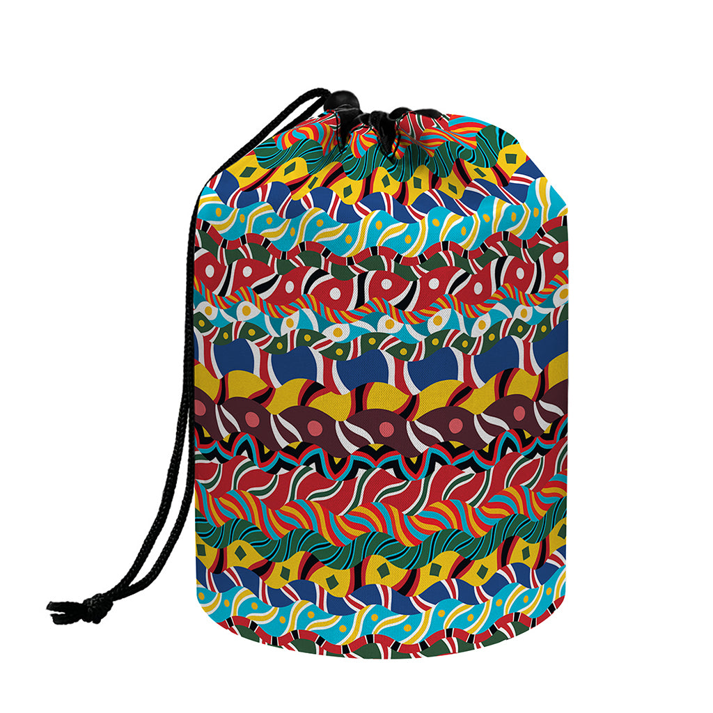 Afro African Ethnic Pattern Print Drawstring Makeup Bag
