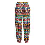 Afro African Ethnic Pattern Print Fleece Lined Knit Pants