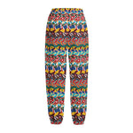 Afro African Ethnic Pattern Print Fleece Lined Knit Pants