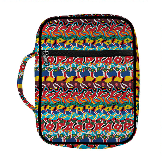 Afro African Ethnic Pattern Print Front Pocket Bible Bag