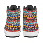 Afro African Ethnic Pattern Print High Top Leather Sneakers