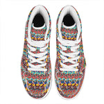 Afro African Ethnic Pattern Print High Top Leather Sneakers