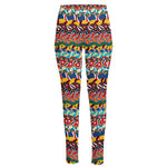 Afro African Ethnic Pattern Print High-Waisted Pocket Leggings