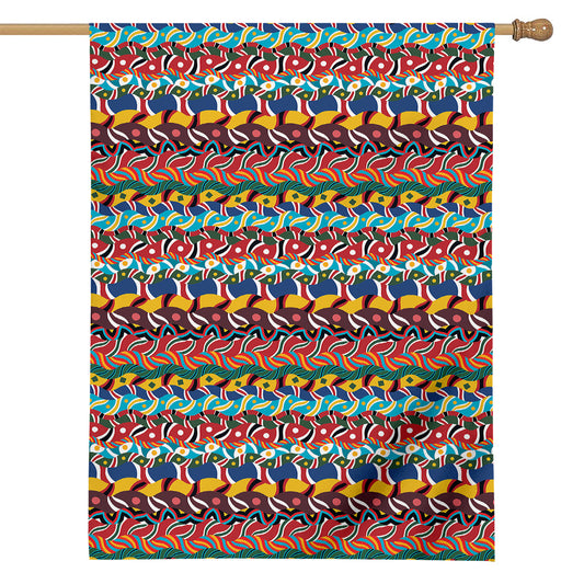 Afro African Ethnic Pattern Print House Flag
