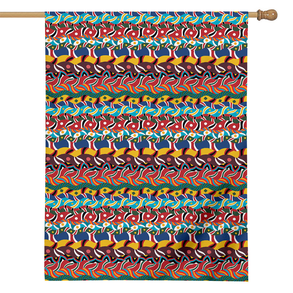 Afro African Ethnic Pattern Print House Flag