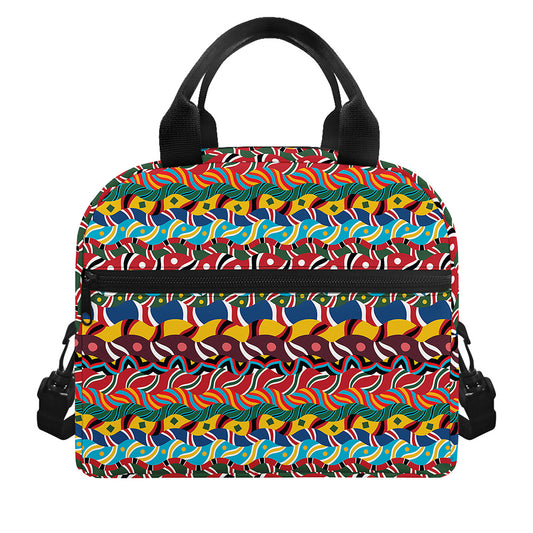 Afro African Ethnic Pattern Print Insulated Lunch Bag