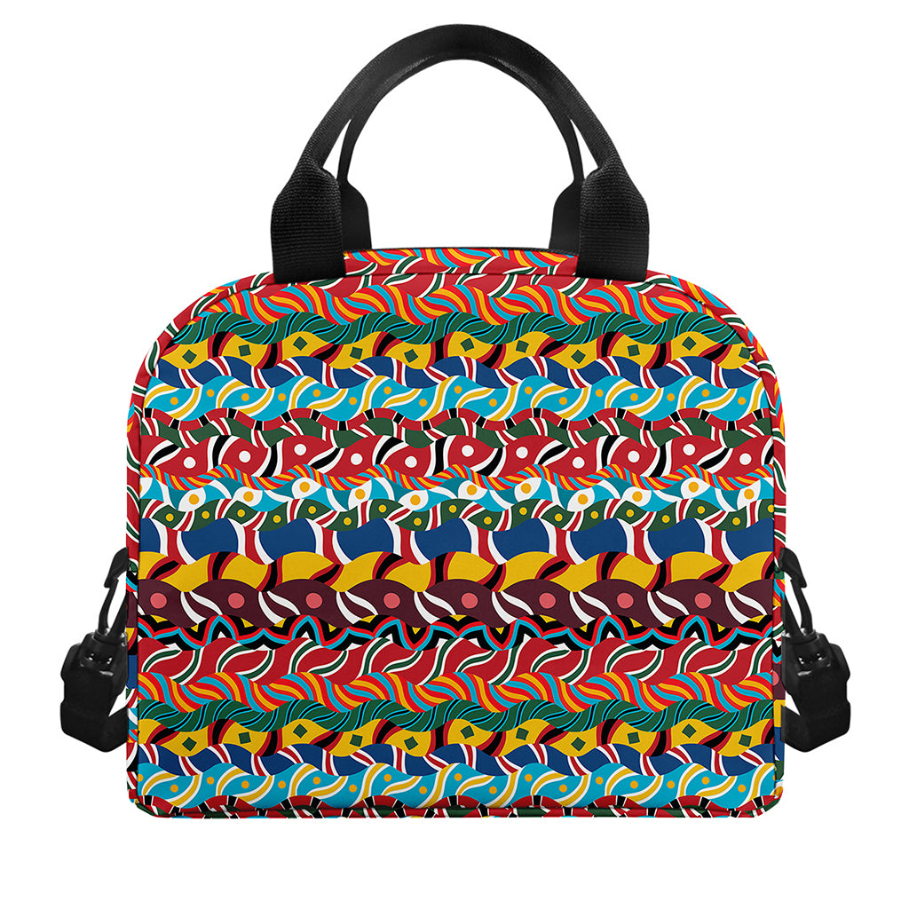 Afro African Ethnic Pattern Print Insulated Lunch Bag