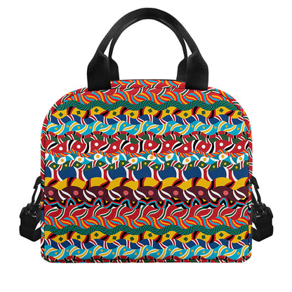Afro African Ethnic Pattern Print Insulated Lunch Bag