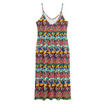 Afro African Ethnic Pattern Print Jersey Midi Cami Dress