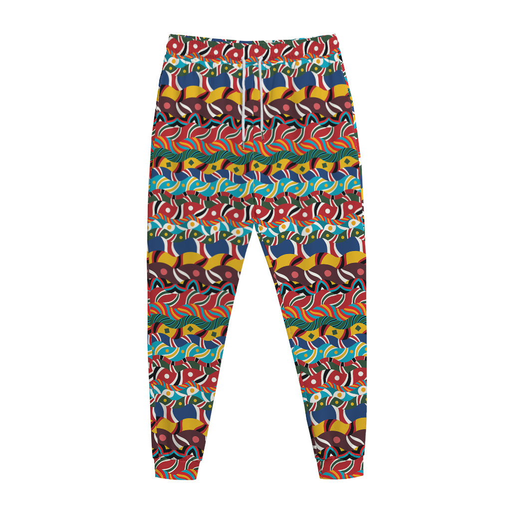 Afro African Ethnic Pattern Print Jogger Pants