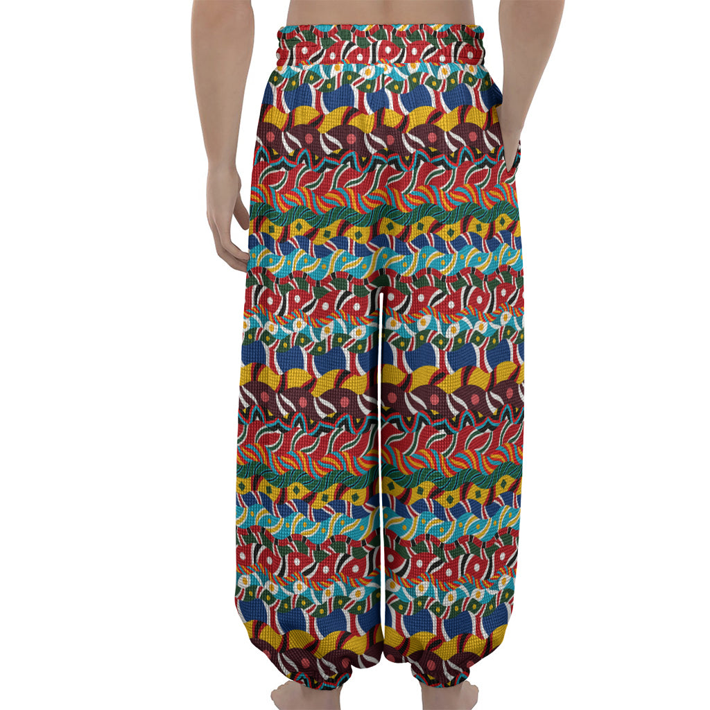 Afro African Ethnic Pattern Print Lantern Pants