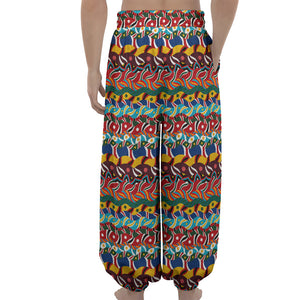 Afro African Ethnic Pattern Print Lantern Pants