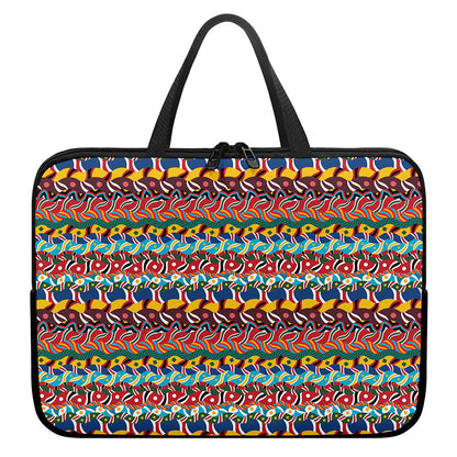 Afro African Ethnic Pattern Print Laptop Sleeve With Handle