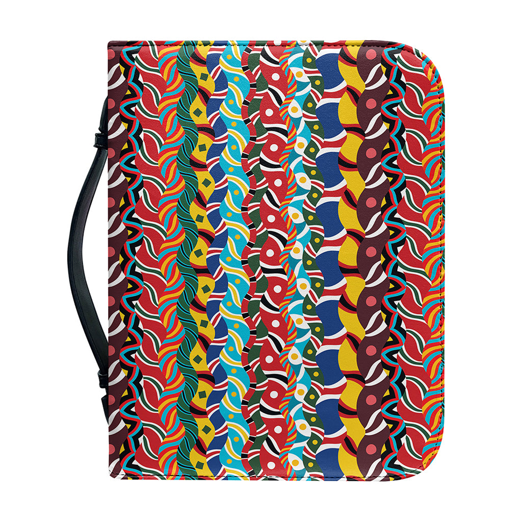 Afro African Ethnic Pattern Print Leather Bible Cover