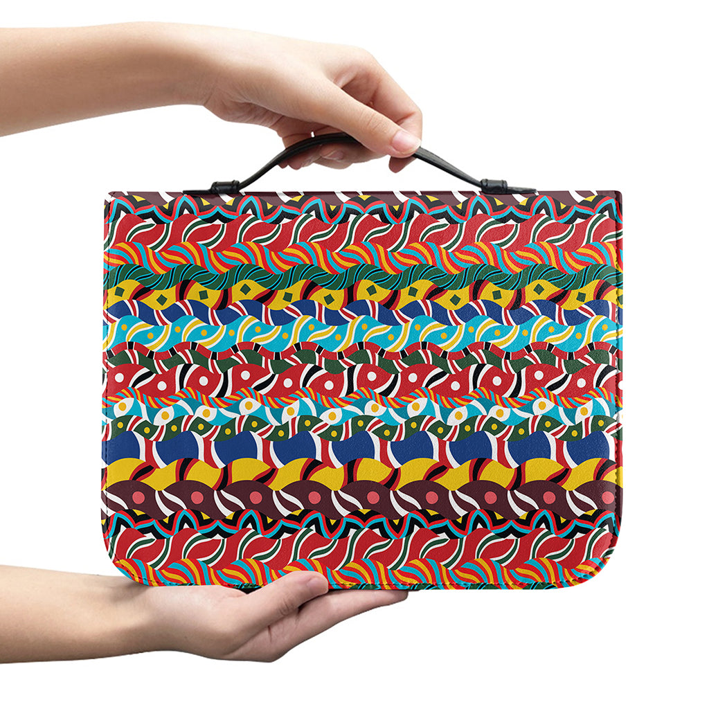 Afro African Ethnic Pattern Print Leather Bible Cover