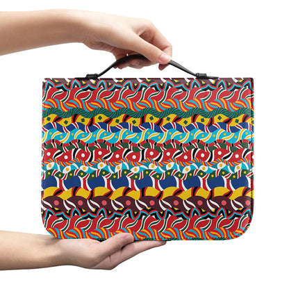 Afro African Ethnic Pattern Print Leather Bible Cover